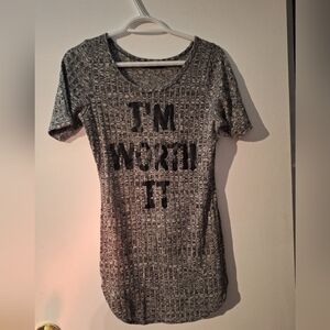 Seductions By Sirens Sweater Style " I'M WORTH IT" Dress Size Small